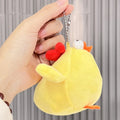 Cute Squatting Chicken Plush Doll Keychain