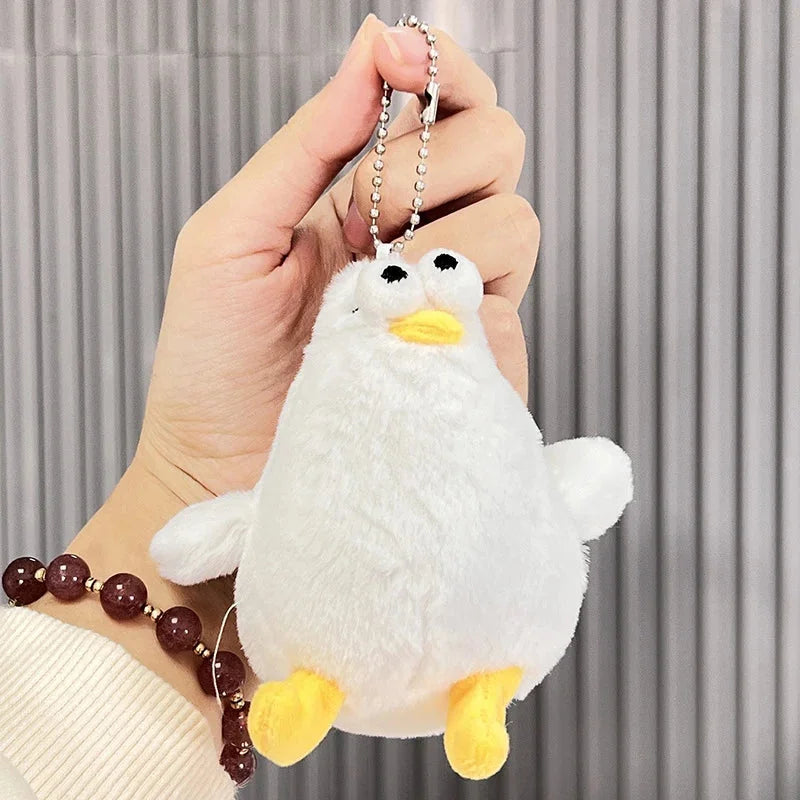 Cute Squatting Chicken Plush Doll Keychain