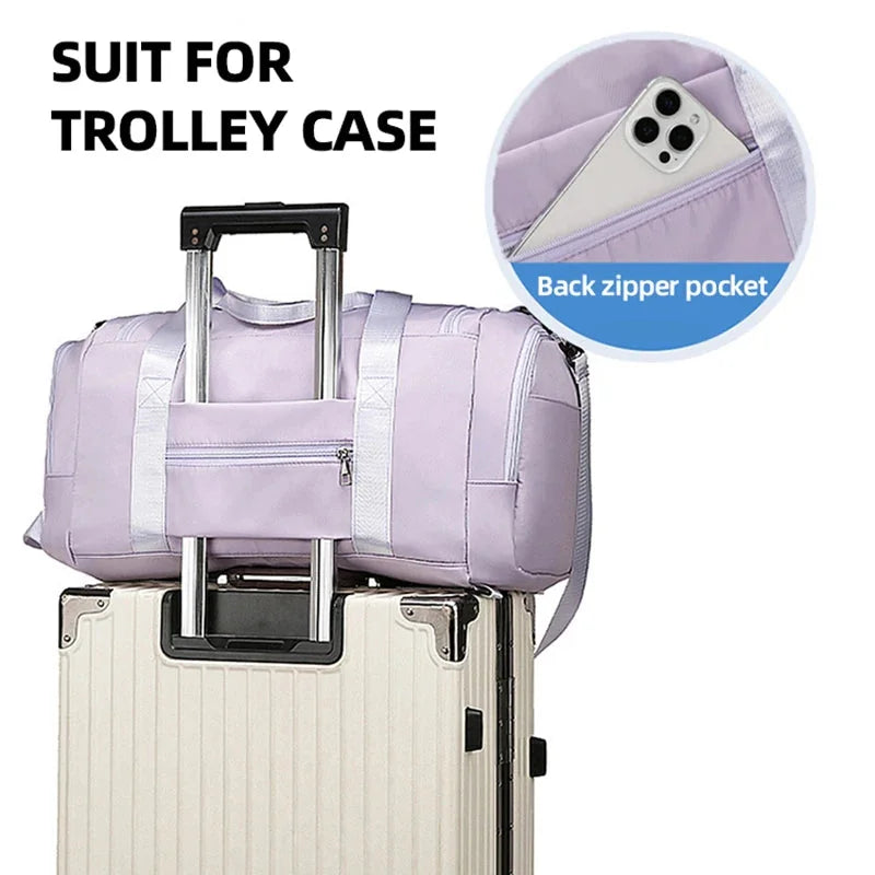 Gym Sports Fitness Travel hand Bag suited for trolley case with back zipper pocket