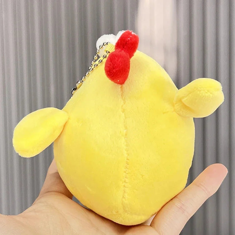 Cute Squatting Chicken Plush Doll Keychain